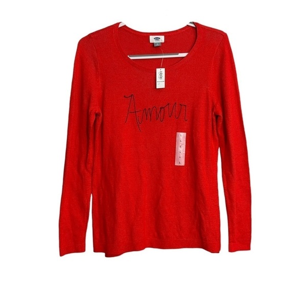 Old Navy Amour Embroidered Crew Neck Pullover Sweater - Picture 2 of 10